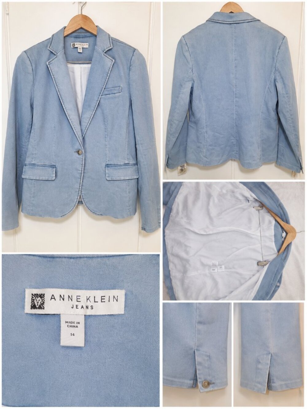 Anne Klein Jeans Women's Light Blue Blazer Jacket